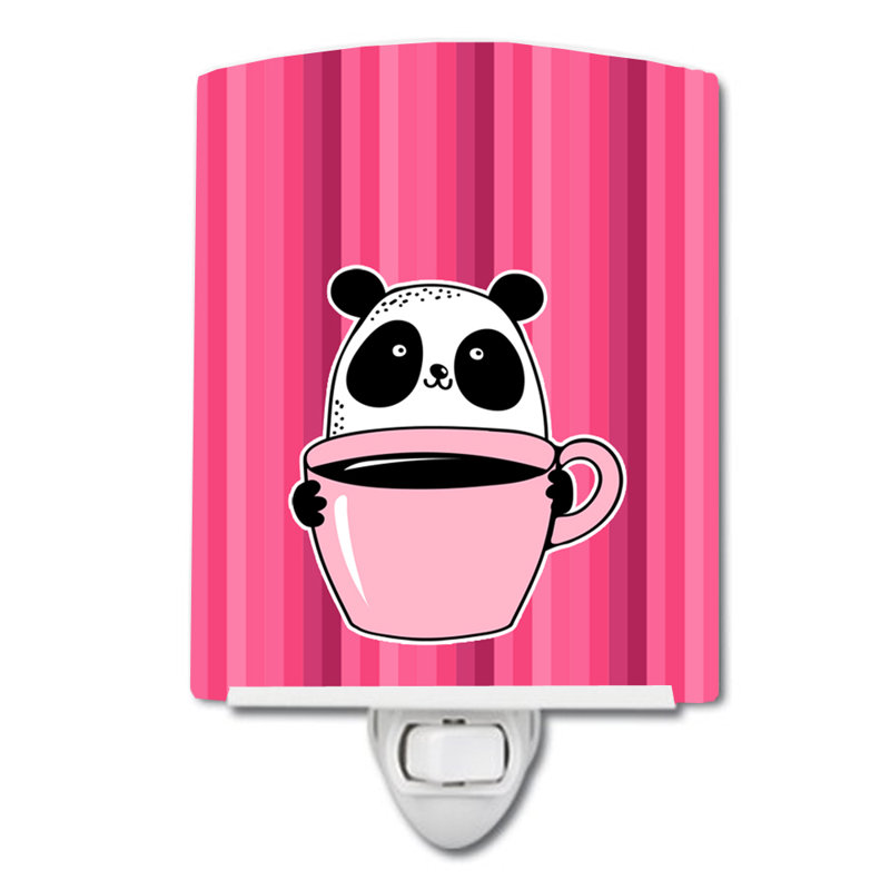 Lampe de nuit en céramique avec café panda ours
