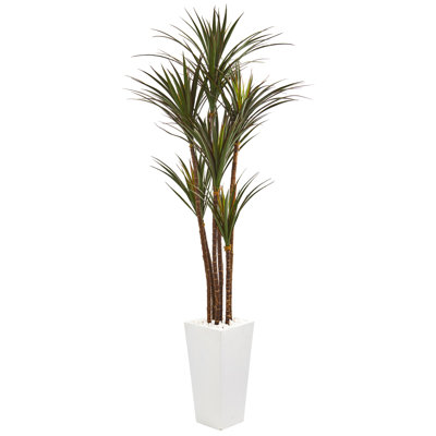 Giant Yucca Artificial Tree in White Planter
