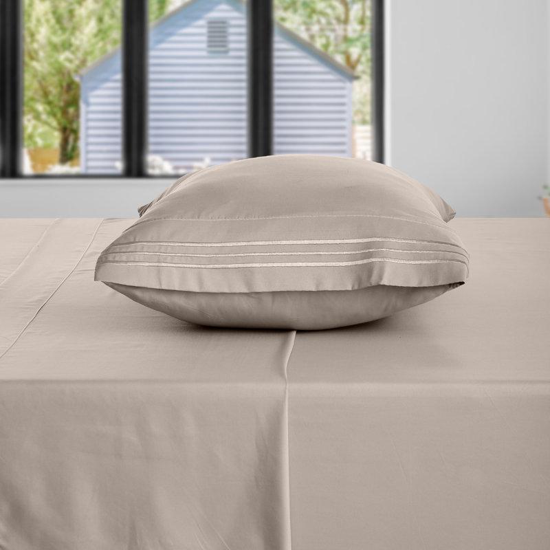 Ensemble de literie en microfibre 1800 Series, Taupe, Ensemble de draps pour taille de lit simple TG ave