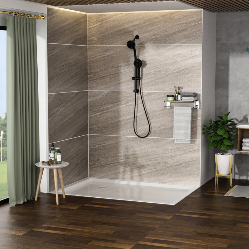 Pomme de douche double avec tête de 4,7 po, douche à 8 mains, joint et pomme de douche à pluie à angle réglable