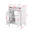 Meuble-lavabo autoportant de 24 po avec lavabo en céramique, armoire de rangement avec 2 portes et tiroir basculant-1253201867