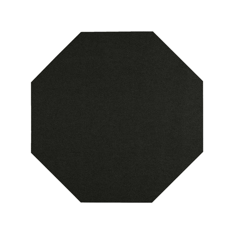Tapis intérieur / extérieur noir tissé à la machine Estra, Octogone 4 pi
