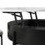 Modern Round Lift-Top Coffee Table With Storage & 3 Ottoman White & Black-646560720-646560735