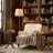 Modern Upholstered Turned Legs Armchair-987647515
