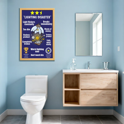Motif d'étiquette de mise en garde Bath & Laundry Lighting