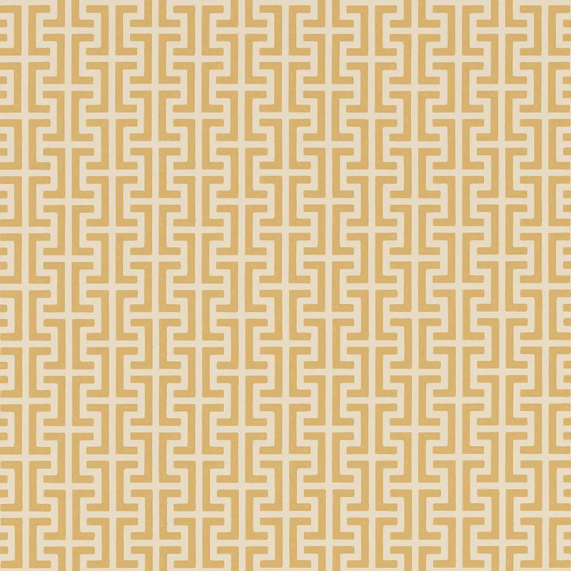 Schumacher x Veere Grenney Temple Wallpaper, Straw
