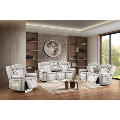 Apex Power Reclining Massage Theater Seating Set with Power Headrests, LED Lighting & Bluetooth Audio