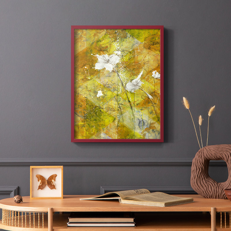 Beauté au milieu du chaos, reproduction encadrée - bois massif, Rouge, H 10 po x l 8 po