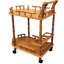 29 po de haut 2 tables à vin avec finition chêne, roues verrouillables pour un support stable et une belle finition chaleureuse