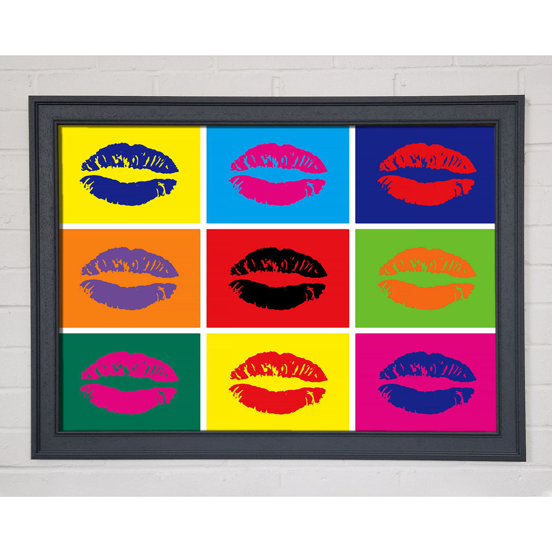 Lippen Pop Art Gerahmter Druck Wandkunst