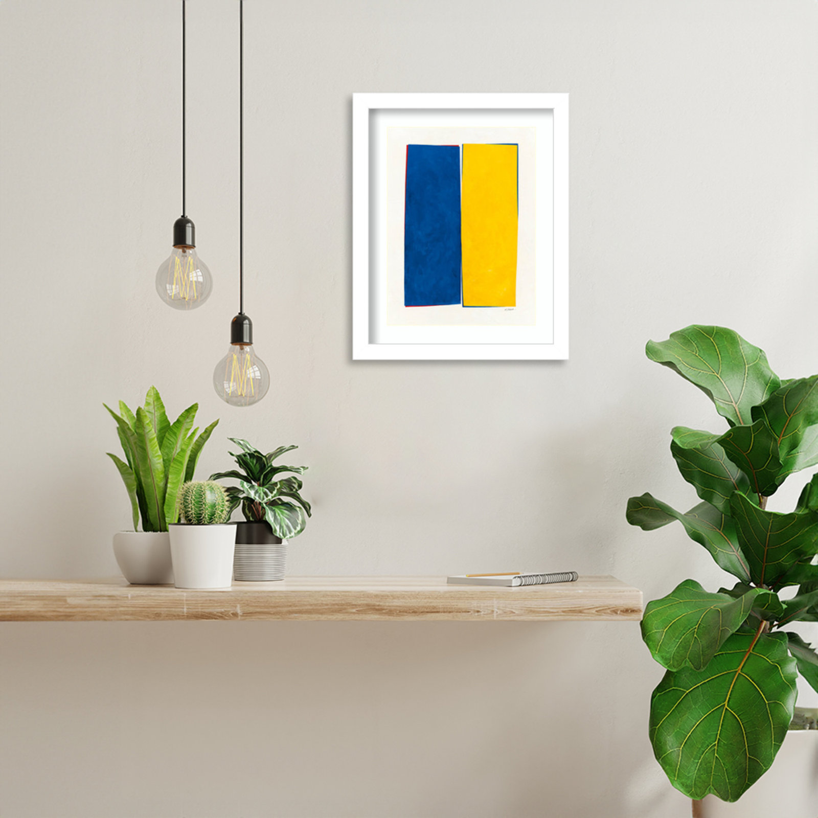 Monolithic I Print, White Framed, 13" H x 11" W