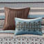 Ensemble 5 pièces jacquard avec coussins décoratifs bleu-108977406