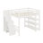 Loft Bed With Shelves, Storage Staircase, Small Wardrobe And LED Light-2073911209