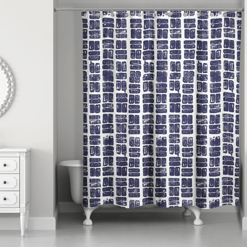 Rideau de douche simple Perine, Marine