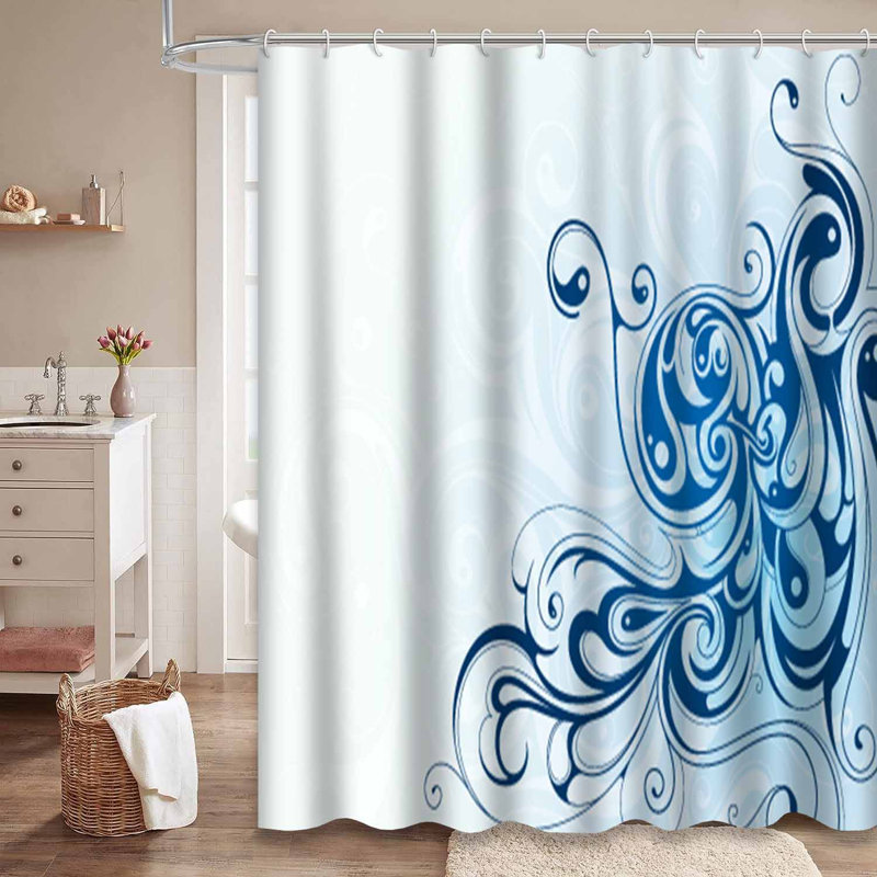Rideau de douche décoratif à 12 crochets, L 72 po x l 72 po