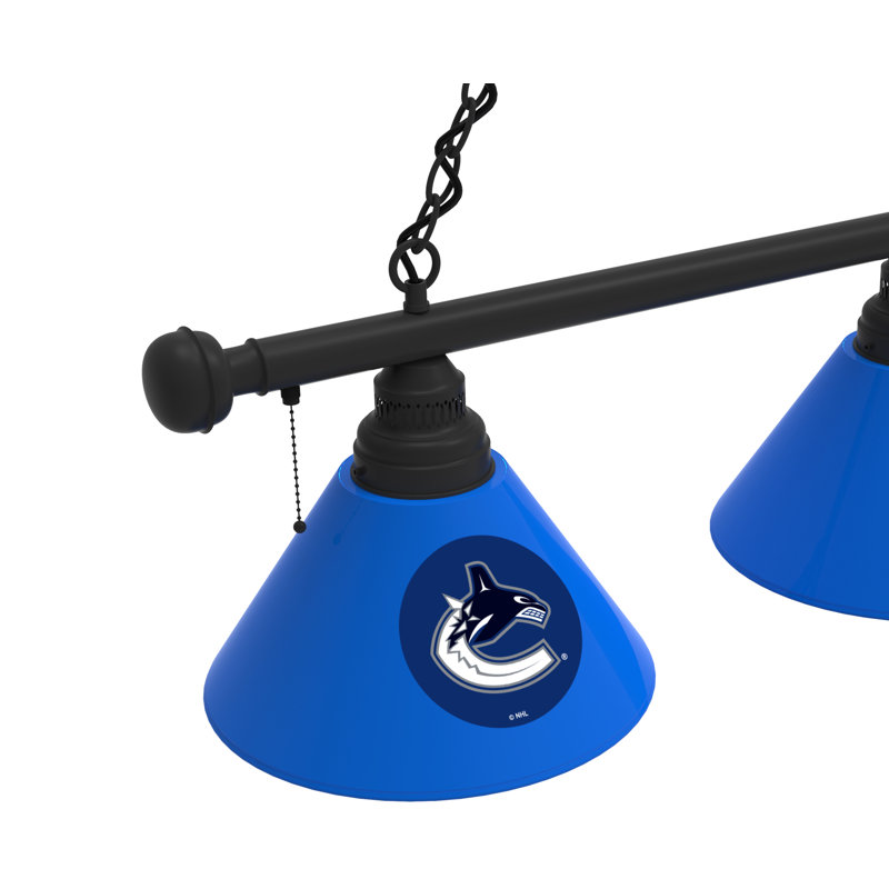 3 - Light Pool Table Lights Pendant, Black, Vancouver Canucks