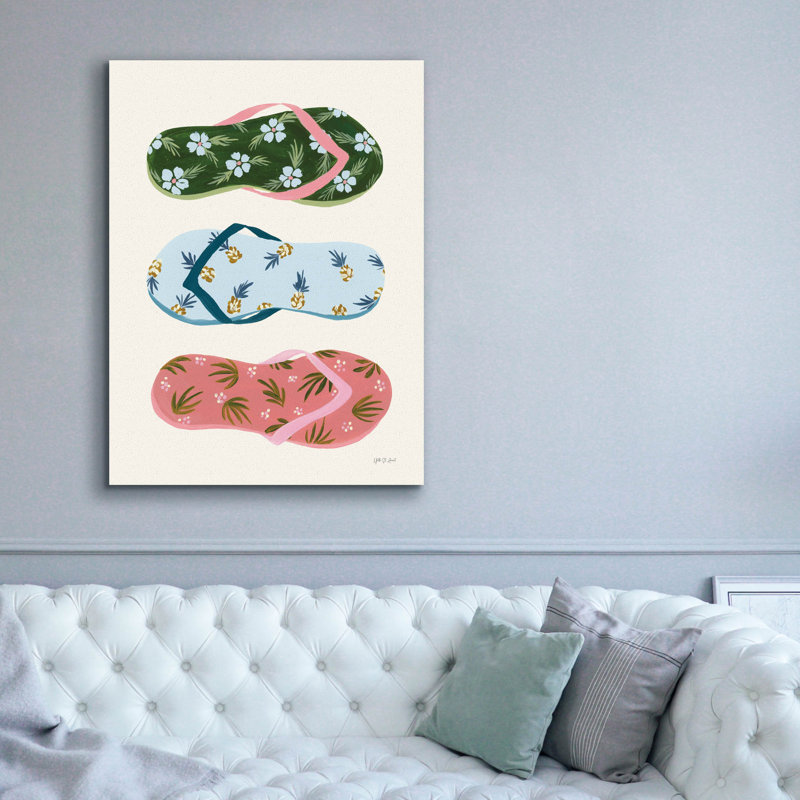 "Epic Graffiti" My Tropical Flip Flops "par Yvette St. Amant, art mural sur toile, H 54 po x l 40 po x P 1,5 po
