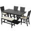 Ensemble de table de salle à manger en bois 6 pièces, ensemble de table de cuisine avec un banc et 4 chaises-670932869-670932873-670932870