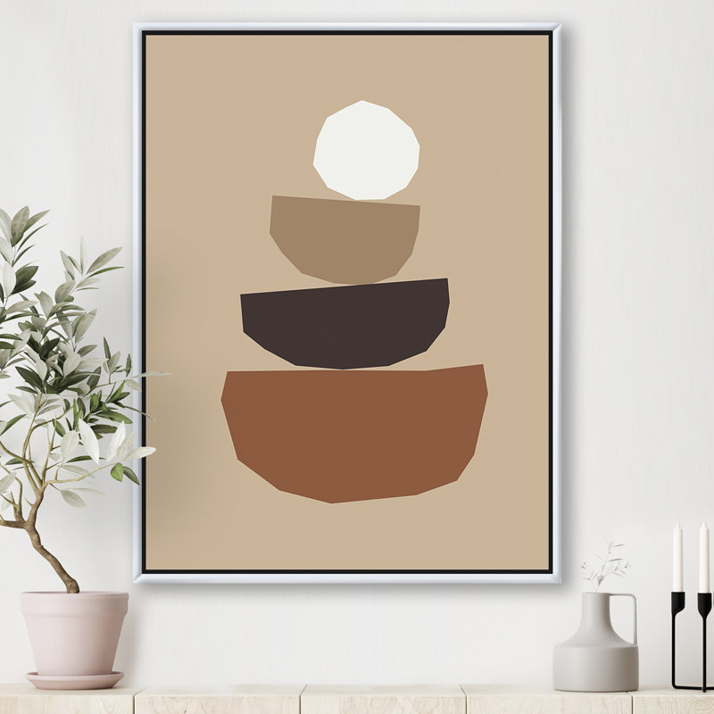 «Minimal Elementary and Geometric Compostions In Nature Tones III», reproduction sur cadre flottant sur toile