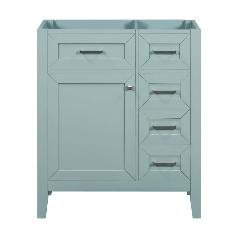 Meuble-lavabo de 30 po sans lavabo, base d'armoire seulement, armoire de salle de bain avec tiroirs, structure solide et panneau de fibres à densité moyenne