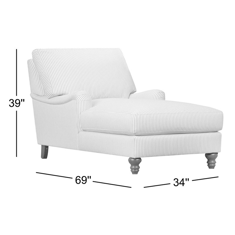Chaise longue Walters, Tissu performance bouclé Davis Pearl