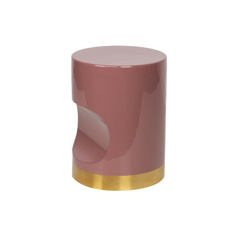 Brass Accent Stool, Garnet