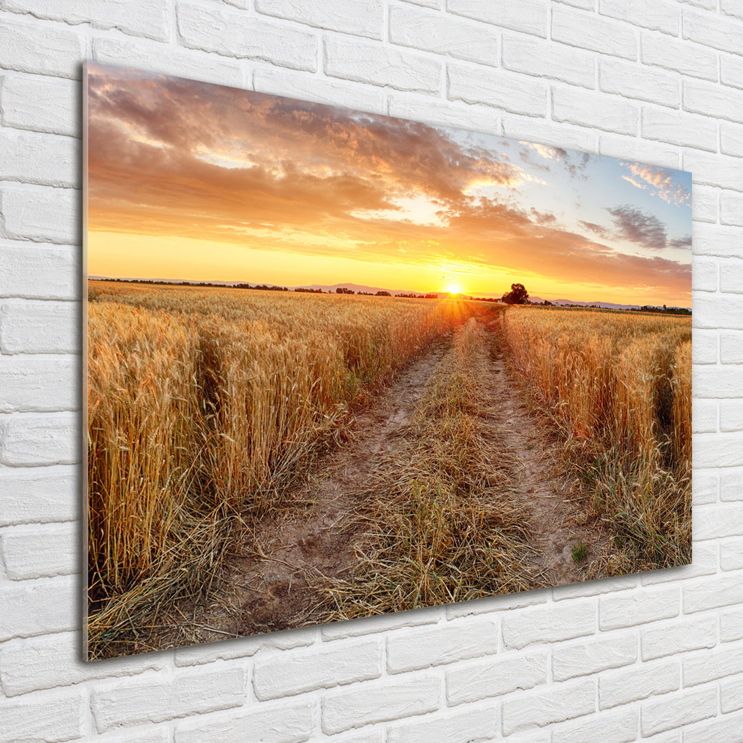 Glasbild Wheat Field