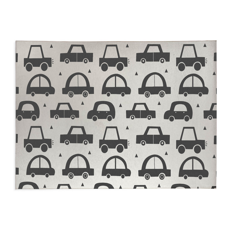 Tapis de jeu pour enfants Driveway, Ivoire/gris anthracite, Rectangulaire 3 pi x 5 pi