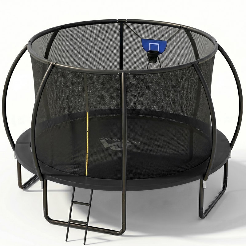 Trampoline d'extérieur 14 pi Overmont, Bleu (panier de basketball)