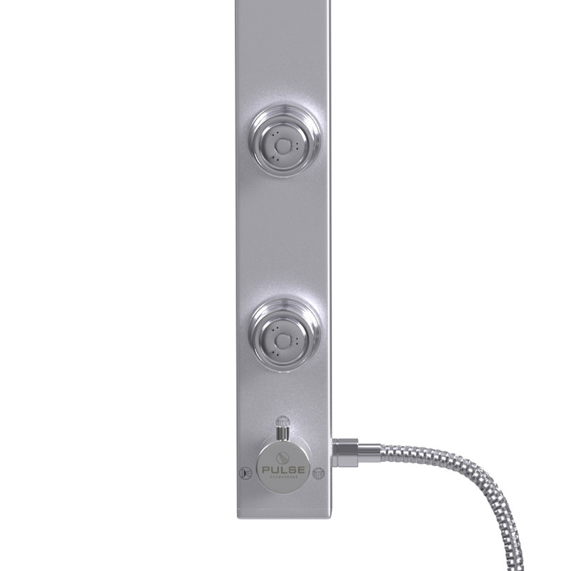 Splash 8-in Rain Showerhead Shower System with 2-Body Jets and Handshower, Silver