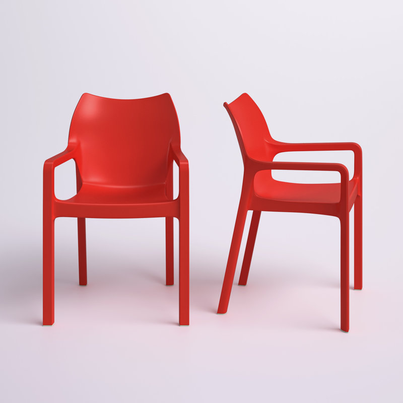 Chaise de patio empilable Adrian, Rouge
