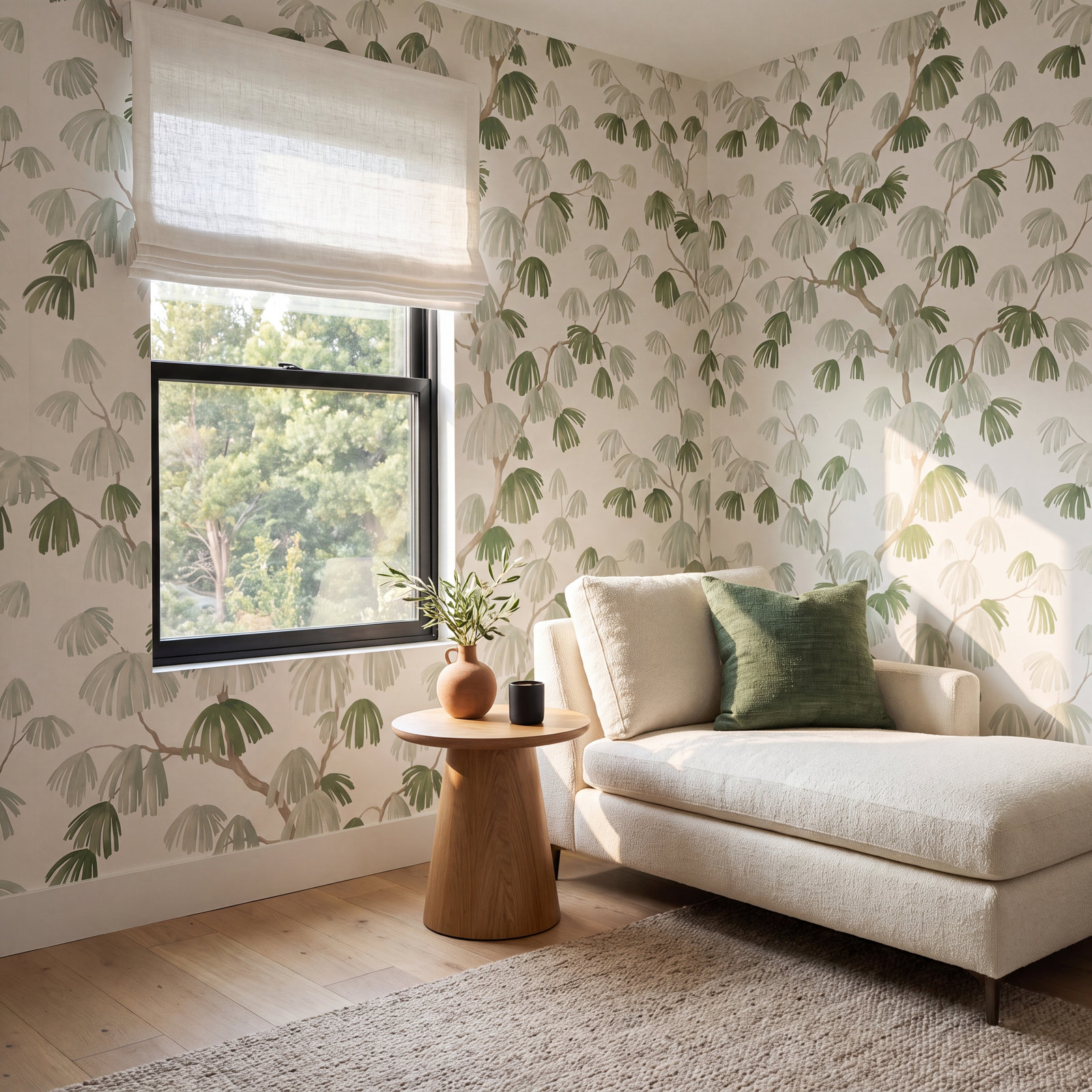 David Kaihoi Wallpaper Roll, Gray/Green