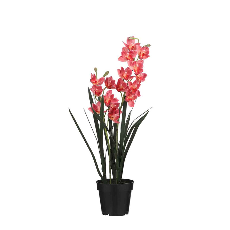 92cm Faux Flowering Plant in Pot, Pink