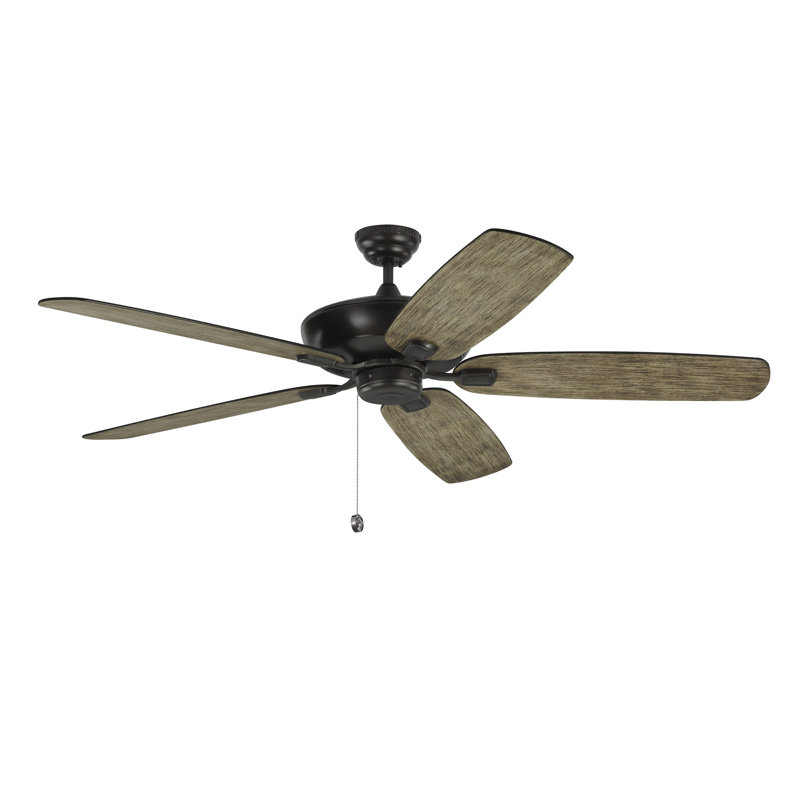 60'' Ceiling Fan, Aged Pewter with Wash Oak Blades
