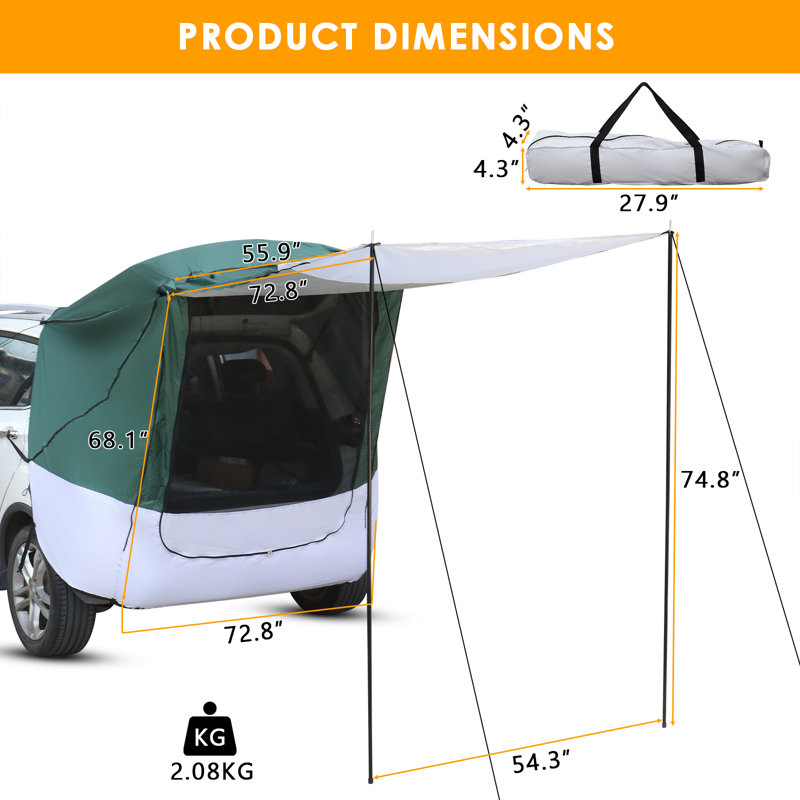 4 Person Tent, Green/White