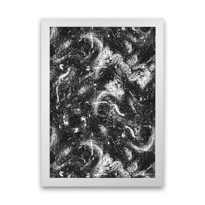 Abstract Dripping Painting Black White - Print