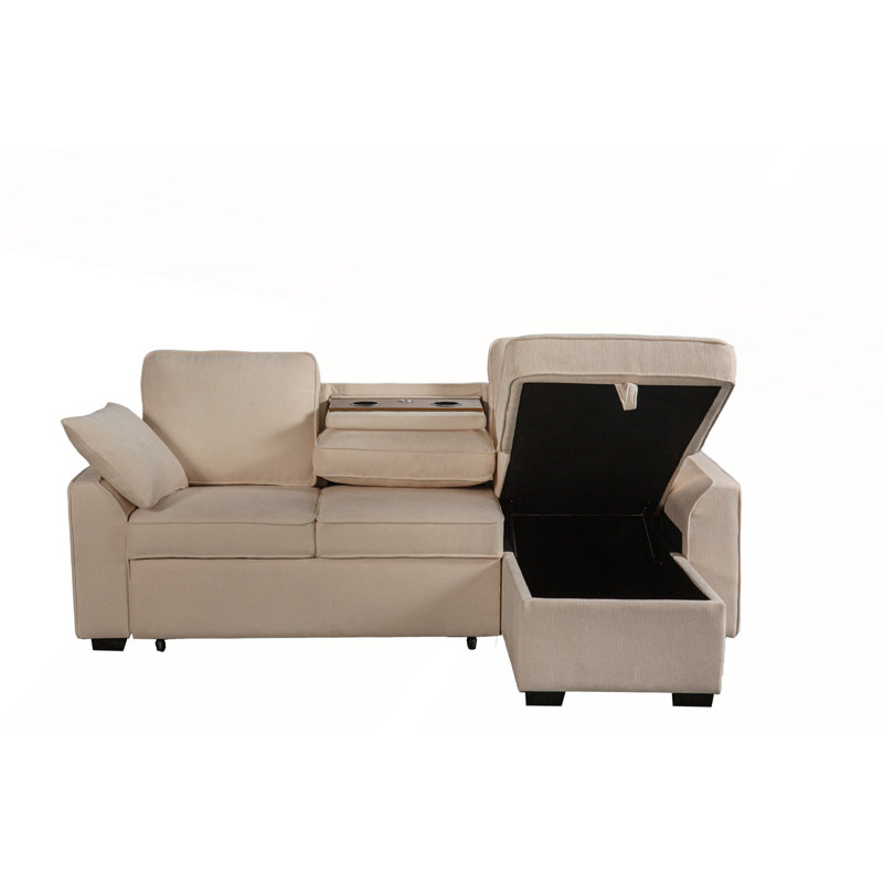 Ensemble de canapé modulaire multifonctionnel avec plateau porte-gobelet amovible, chaise intégrée au rangement et dossiers réglables