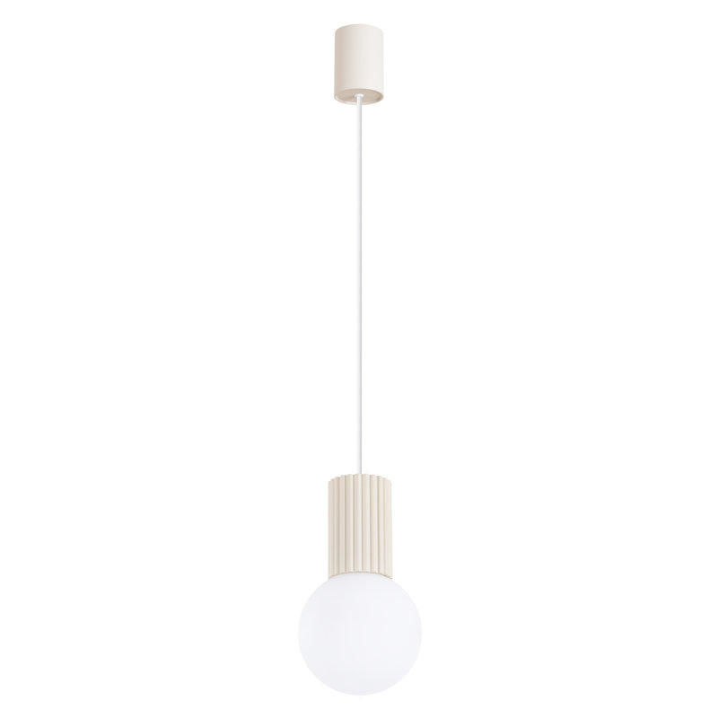 Bernis 1 - Light Brushed Nickel Pendant, Beige