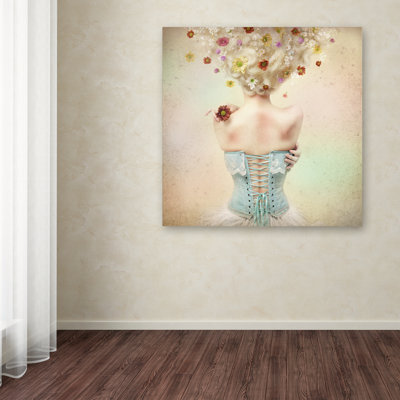 « fille of the fleur jardin », impression sur toile tendue