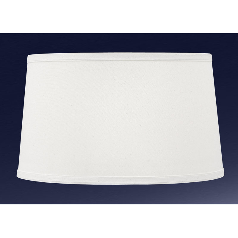Abat-jour tambour en lin H 10 po x l 17 po (araignée), H 10 po x l 17 po, Blanc