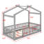 Structure de lit en bois avec clôture-1457319810