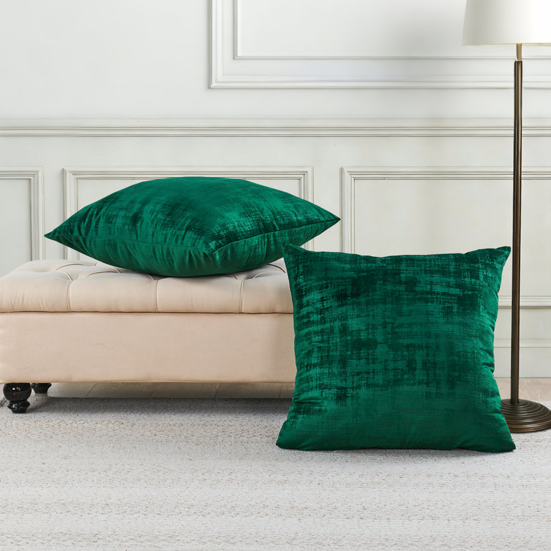 Housse de coussin réversible en velours texturé Euro, Éden