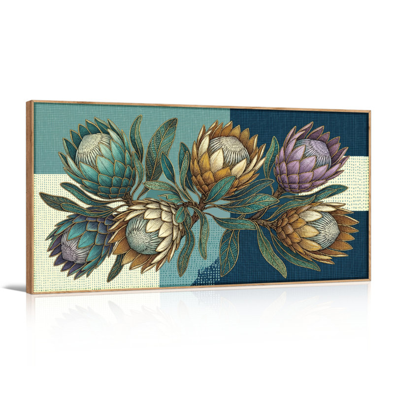 Ensemble d'une toile murale d'art botanique, L 48 po x H 24 po, Naturel