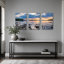 Ensemble de 3 tableaux sur toile représentant un coucher de soleil sur un lac, pour la décoration du salon et de la chambre.