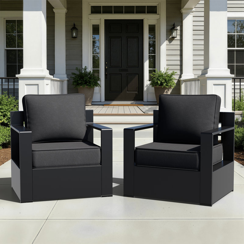 Chaise de patio avec coussins Eleanor, Gris