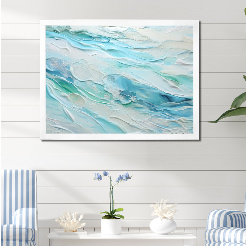 «Ocean Charm», art mural océanique, Cadre simple blanc, H 30 po x l 40 po x P 1,5 po