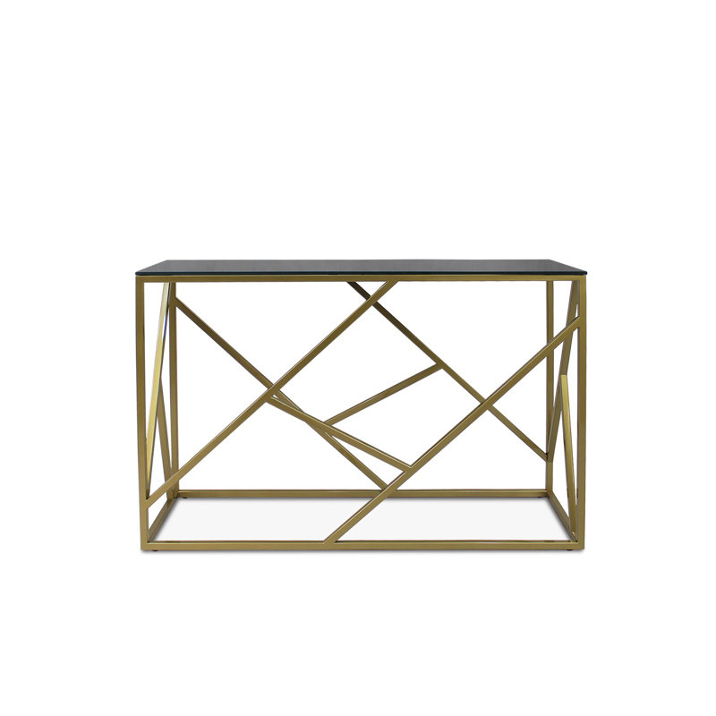 Goshorn 120cm Glass Top Console Table, Gold