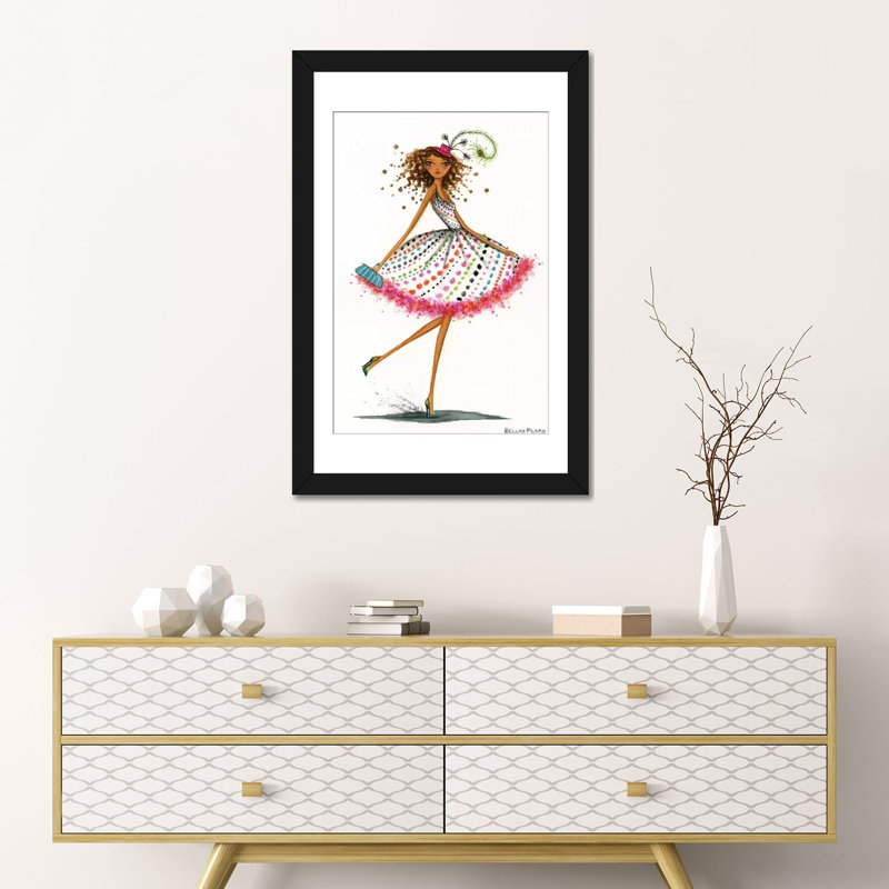 " Party Hat " by Bella Pilar, 24" H x 16" W x 1" D, Black Framed Canvas