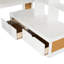 Lit mezzanine double avec bureau et tablettes, bureau simple blanc naturel, tiroirs - et