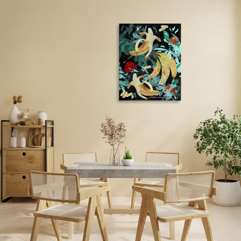 Toile abstraite Banana Medley, conception par Susan Lugar, H 20 po x l 16 po